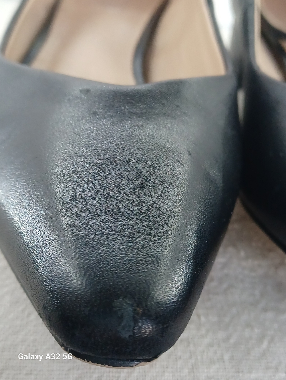 Franco Sarto Black Karlyn Leather Low Block Heel with Ankle Strap Size 7.5m - Picture 4 of 10